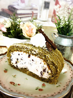 ★*゚抹茶ロールケーキ小豆クリーム★*゚-レシピのメイン写真