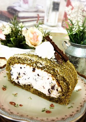 ★*ﾟ抹茶ロールケーキ小豆クリーム★*ﾟ-レシピのメイン写真