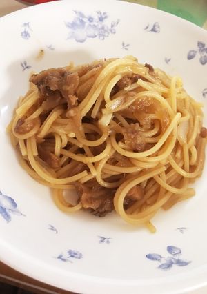 牛丼をアレンジしてパスタに(o^^o)-レシピのメイン写真
