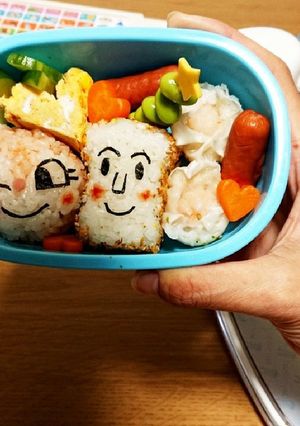 ドキンちゃんと食パンマン　キャラ弁-レシピのメイン写真