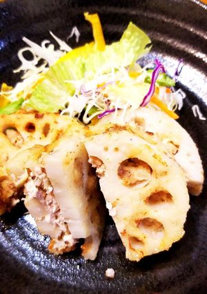 ★蓮根の挽肉挟み揚げ☆-レシピのメイン写真