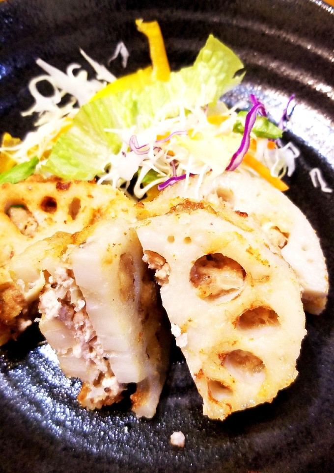 ★蓮根の挽肉挟み揚げ☆-レシピのメイン写真