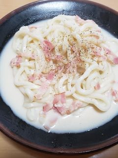 うどんでカルボナーラ-レシピのメイン写真