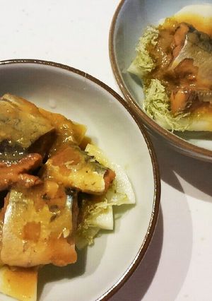 レンチン♪さんま味噌煮缶with大根-レシピのメイン写真