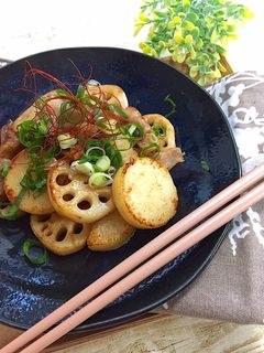 根菜と豚バラのポン酢炒め-レシピのメイン写真