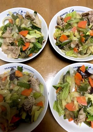 たっぷり野菜と豚肉のオイスターソース炒め-レシピのメイン写真
