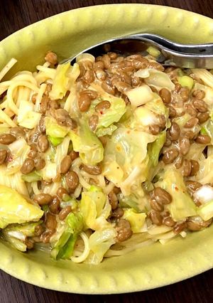 納豆とキャベツの麻辣醤マヨパスタ-レシピのメイン写真
