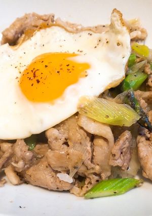 豚こまとアスパラのネギ塩丼♪-レシピのメイン写真