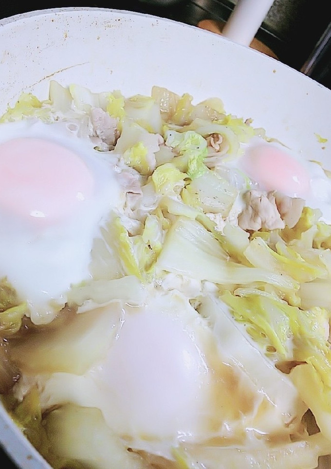 白菜と豚肉の卵とじ-レシピのメイン写真