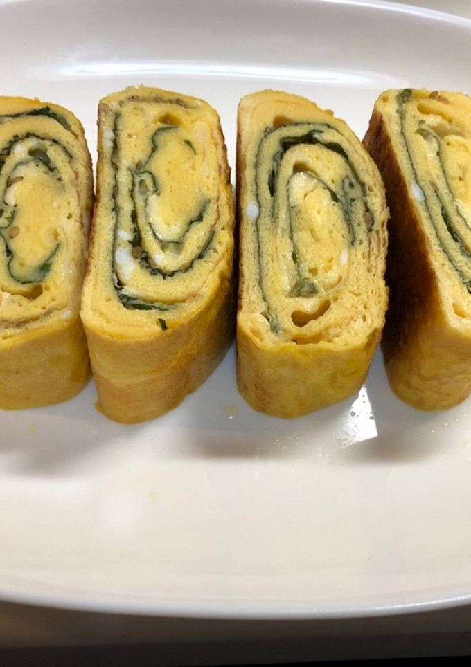 大葉とゴマとマヨとチーズの厚焼き卵焼き-レシピのメイン写真