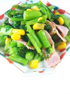 なばなとベーコンの簡単炒め-レシピのメイン写真