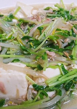 豆苗ともやしの豆腐あんかけ-レシピのメイン写真