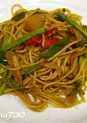 じゃじゃっと牛蒡でカレーパスタ-レシピのメイン写真