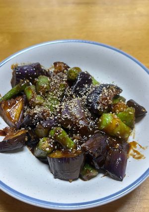 ナスとおくらの甘味噌炒め-レシピのメイン写真