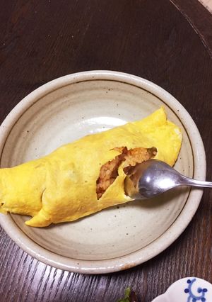 炊飯器ピッでチキンライス、でオムライス-レシピのメイン写真