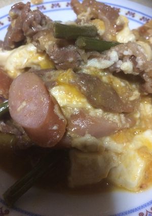 肉と豆腐の卵炒め!-レシピのメイン写真