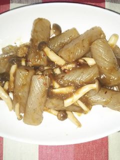 佃煮海苔でこんにゃくとしめじのピリ辛炒め-レシピのメイン写真