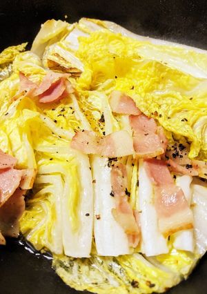 【大量消費】白菜とベーコンの塩蒸し煮-レシピのメイン写真