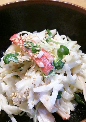 大根シャキシャキ☆わさびマヨおかずサラダ-レシピのメイン写真