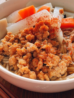 鶏そぼろ蕎麦-レシピのメイン写真