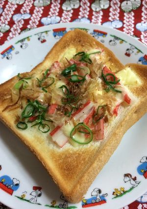 カニカマトーストお好み焼き風-レシピのメイン写真