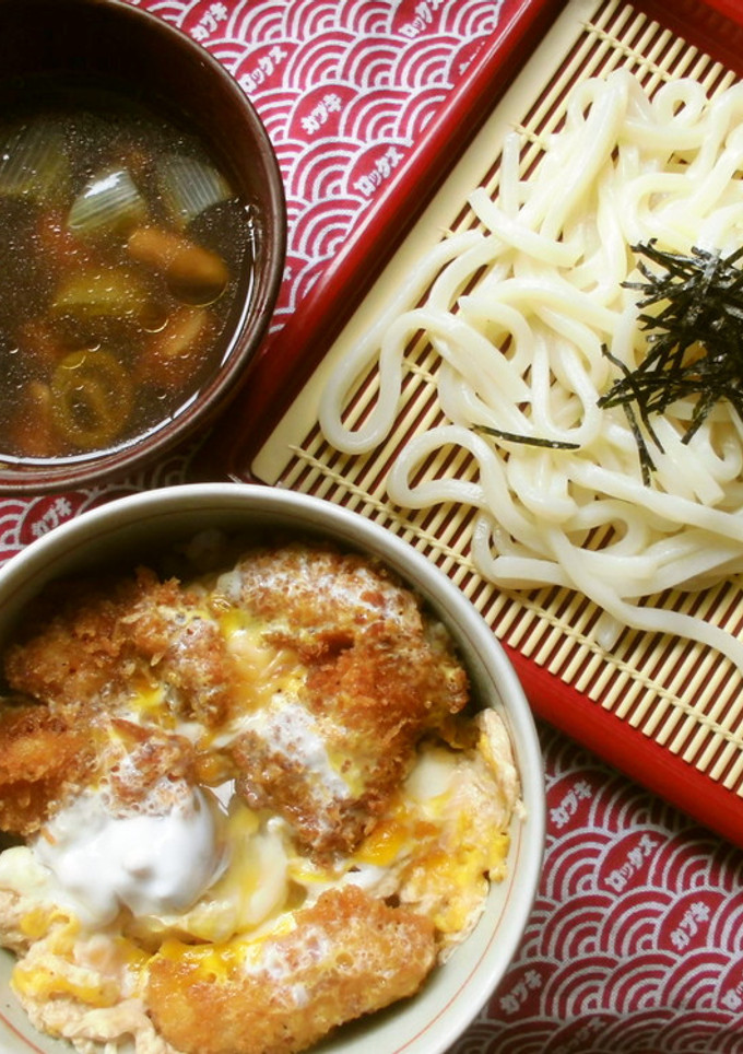 ミニかつ丼とざるうどんのセット♪-レシピのメイン写真