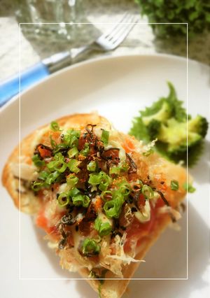 煮詰めたトマト&ネギ&おからの和トースト-レシピのメイン写真
