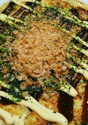 大豆粉と山芋のダイエットお好み焼き-レシピのメイン写真