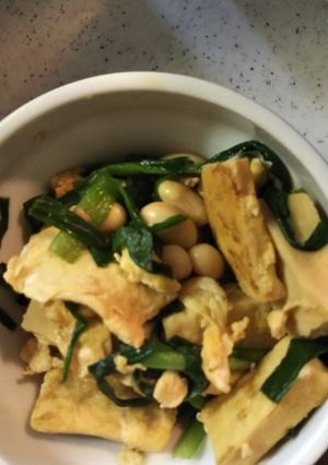 高野豆腐のニラ玉炒め-レシピのメイン写真