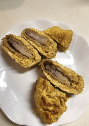 豚カツ入れて美味しいふわふわ卵焼き-レシピのメイン写真
