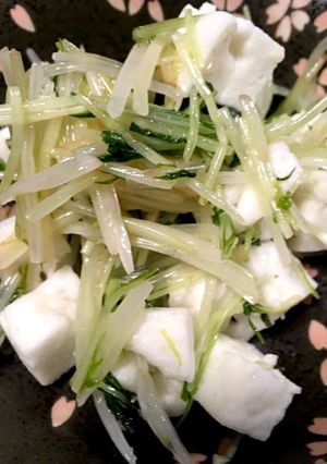 水菜とはんぺんの梅サラダ-レシピのメイン写真