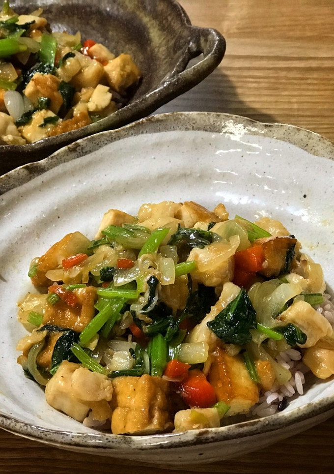 厚揚げとササミのコロコロ丼-レシピのメイン写真