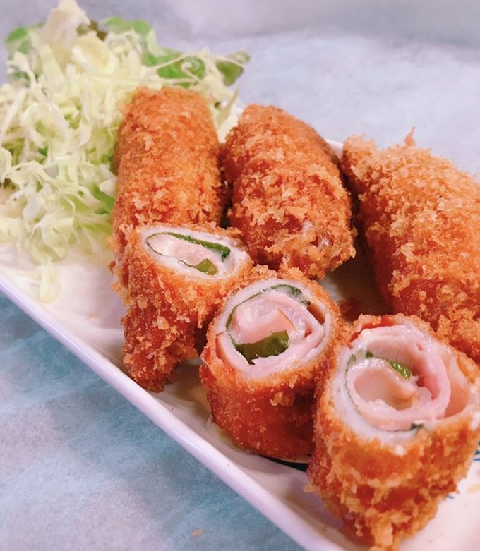 豚、大葉、チーズ、ハムのロール揚げ-レシピのメイン写真