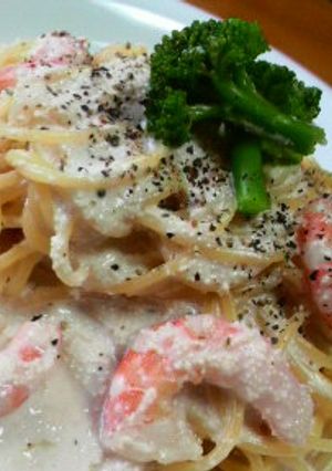 和風☆海老とたらこのクリームパスタ-レシピのメイン写真