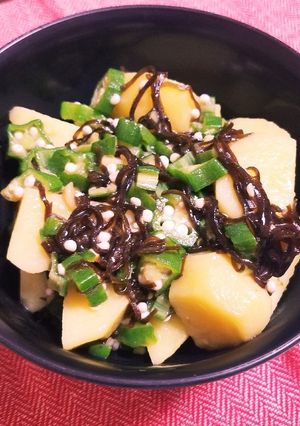 オクラとじゃがいもの塩昆布バター和え-レシピのメイン写真