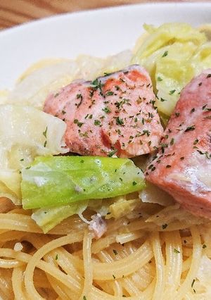 簡単！サーモンクリームスープパスタ♡-レシピのメイン写真