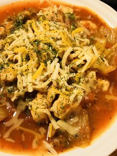鶏肉&レタスのトマト缶煮込み-レシピのメイン写真