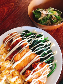ナゲット、つくねの残りで♪テリヤキ3色丼-レシピのメイン写真