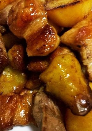 豚ブロック肉とじゃがいもの照り焼き-レシピのメイン写真