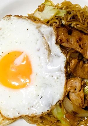 簡単で美味しい ポークジンジャー焼きそば-レシピのメイン写真