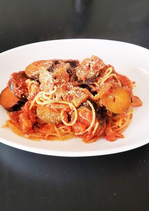 ベーコンと茄子のトマトソースパスタ-レシピのメイン写真