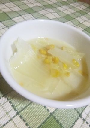 ほっこり♡　クリームコーンと白菜の煮物-レシピのメイン写真