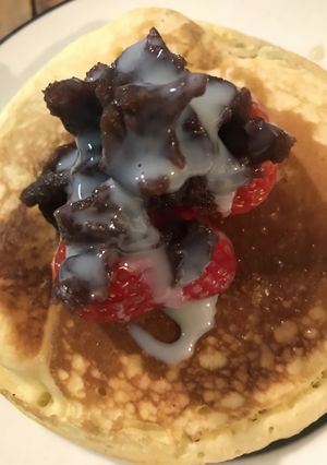 苺飴と餡子の練乳がけホットケーキ-レシピのメイン写真