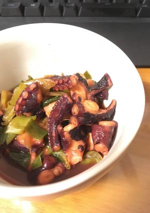 一人暮らし飯!タコネギ和風煮込み-レシピのメイン写真