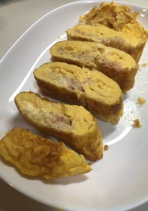 蟹缶で美味しいふわふわ卵焼き-レシピのメイン写真