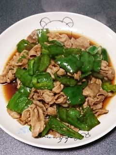 ピーマンと豚小間のすき焼きタレ炒め♪-レシピのメイン写真
