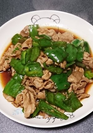 ピーマンと豚小間のすき焼きタレ炒め♪-レシピのメイン写真