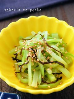 レンジ1分*ブロッコリー茎の塩昆布ナムル-レシピのメイン写真