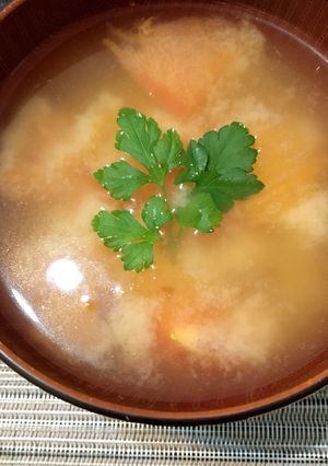 山芋とトマトの味噌汁-レシピのメイン写真