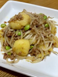 じゃがいもともやしのそぼろ餡炒め-レシピのメイン写真